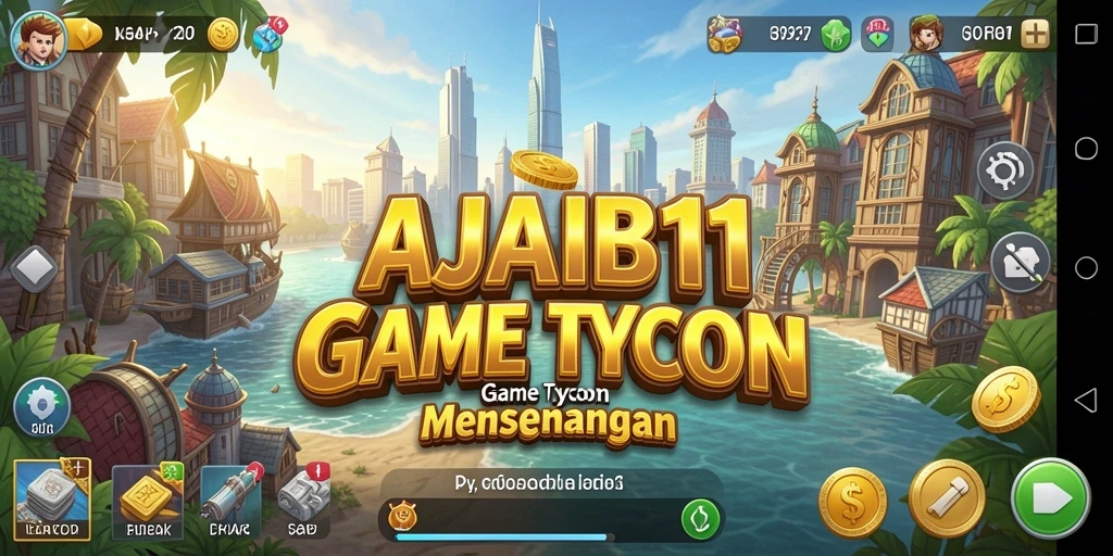 Screenshot utama AJAIB11 menunjukkan pemain yang mengelola usaha Tycoon dengan baik.