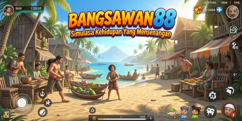 Tangkapan layar menunjukkan gameplay simulasi yang mendalam dan interaktif.