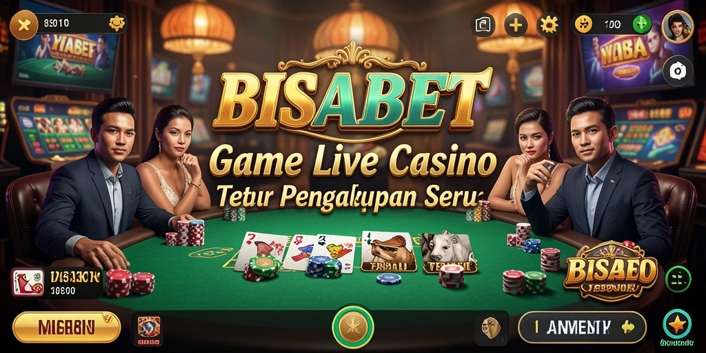 Screenshot BISABET menampilkan dealer profesional dan pengalaman bermain Live Casino yang menarik.