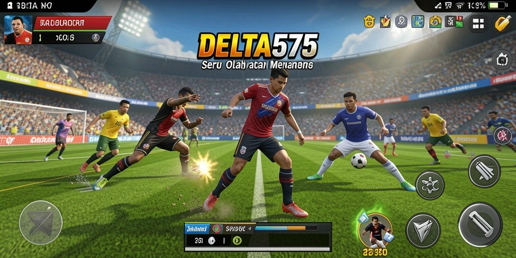 Screenshot utama DELTA575 menampilkan gameplay olahraga yang menegangkan dan seru.