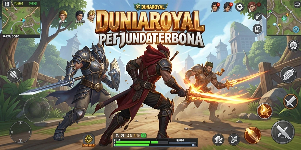 Screenshot yang menampilkan aksi seru dalam DUNIAROYAL.