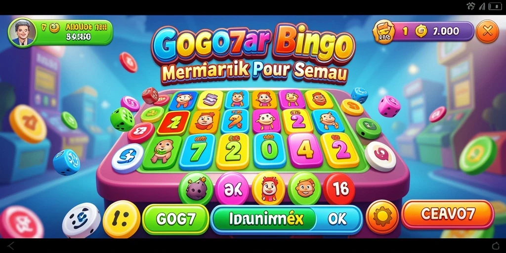 Screenshot GOGO77 menunjukkan keseruan permainan Bingo yang penuh warna.
