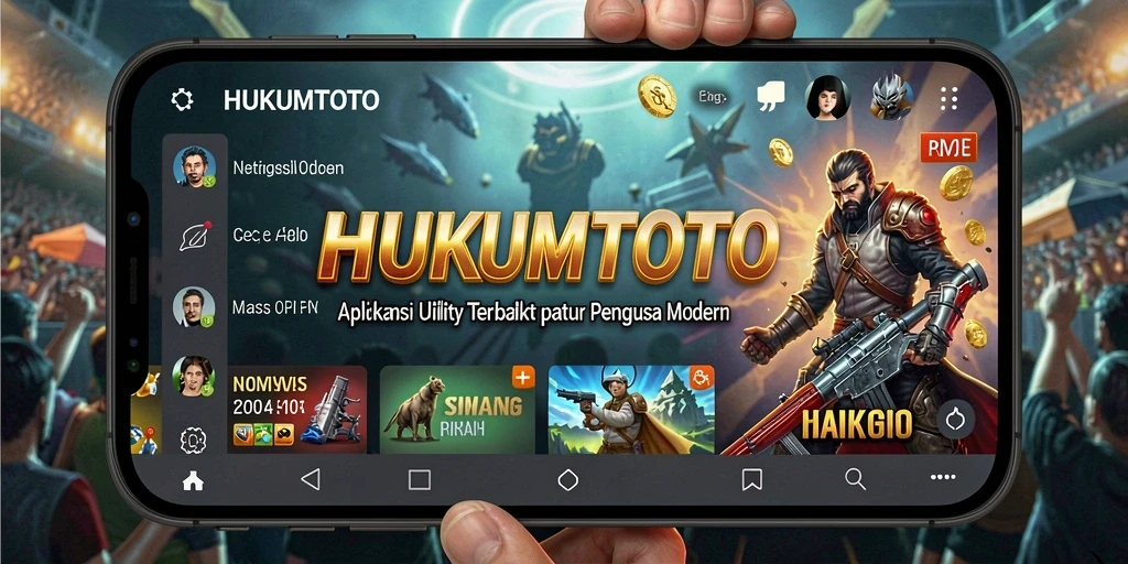 Tampilan utama HUKUMTOTO yang menampilkan berbagai fitur utility.