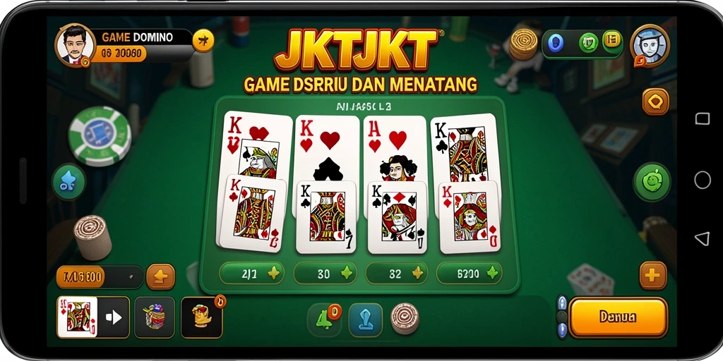 Tampilan gameplay seru JKTJKT yang menampilkan aksi Domino yang mendebarkan.