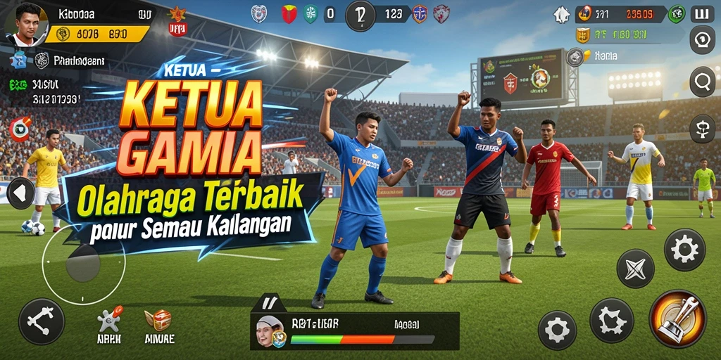 Gameplay KETUA yang penuh aksi dan seru di bidang olahraga.