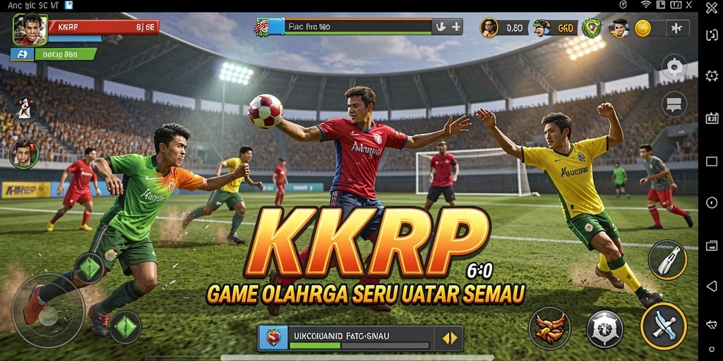 Tampilan gameplay seru dari KKRP menunjukkan aksi olahraga yang mendebarkan.