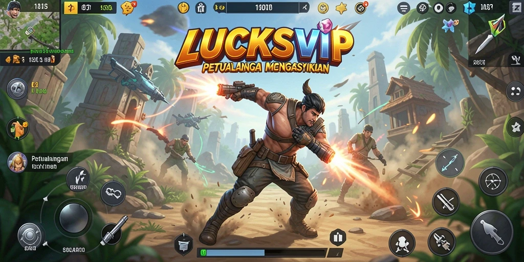 Tampilan gameplay aksi seru di LUCKSVIP.