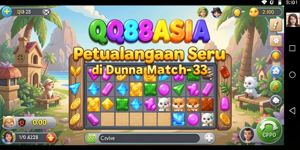 Screenshot gameplay Match-3 yang menampilkan kombinasi mengasyikkan.