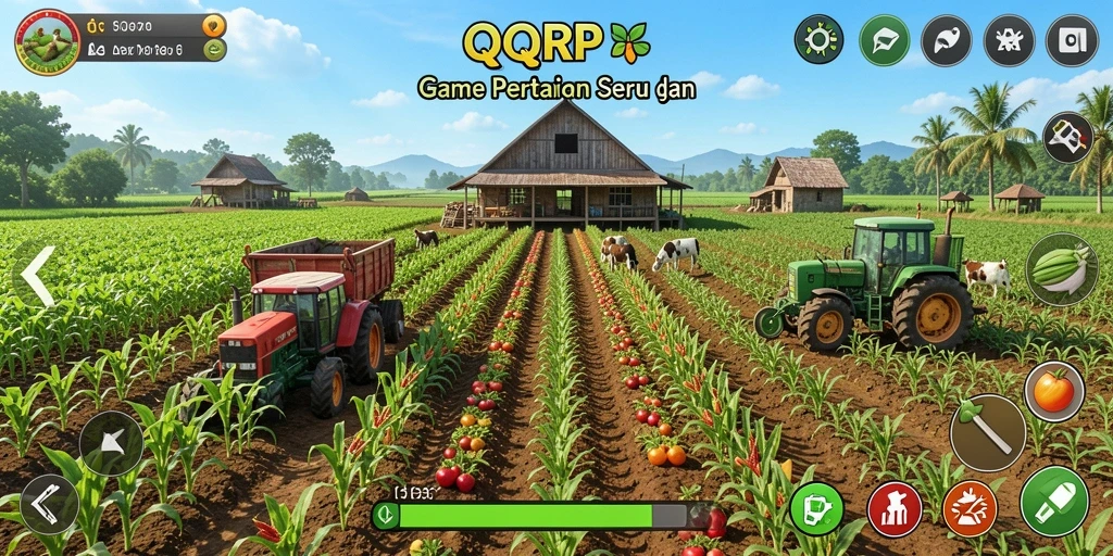 Tampilan gameplay QQRP yang menggugah selera bertani.