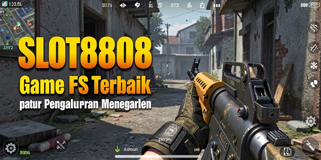 Screenshot utama menunjukkan aksi tembak-menembak intens di SLOT8808.