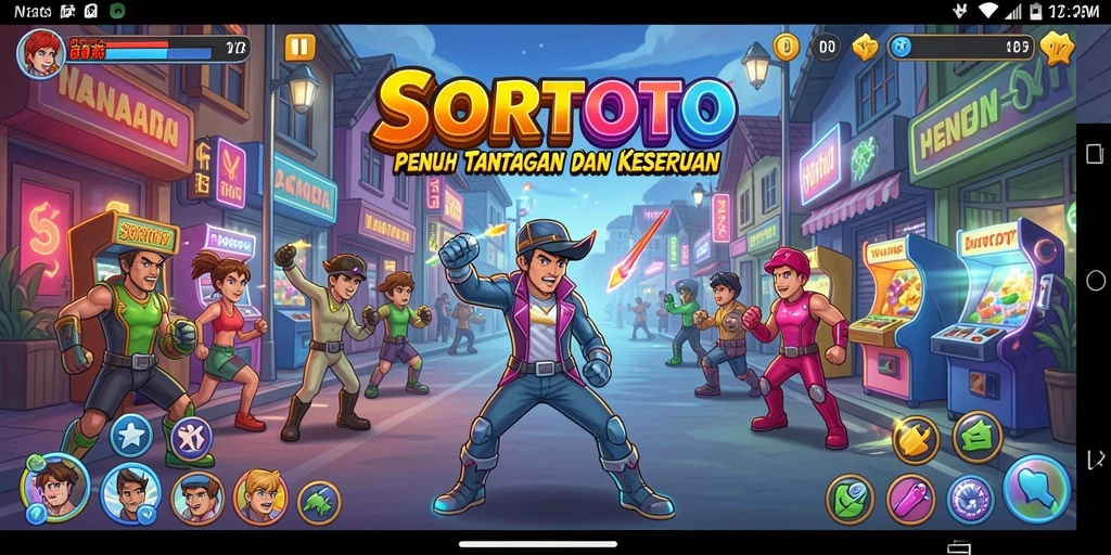 Screenshot SORTOTO menampilkan aksi seru dan gameplay arcade yang intens.