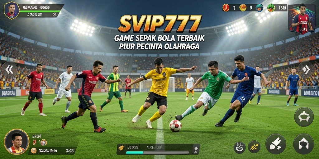 Screenshot gameplay SVIP777 menampilkan aksi seru di lapangan sepak bola.